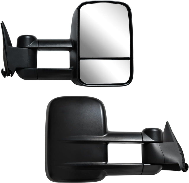 Pair Tow Mirrors Compatible with 1988-2000 Chevy GMC C/K 1500 2500 3500 Suburban Yukon Manual Telescoping Side View Mirror Set
