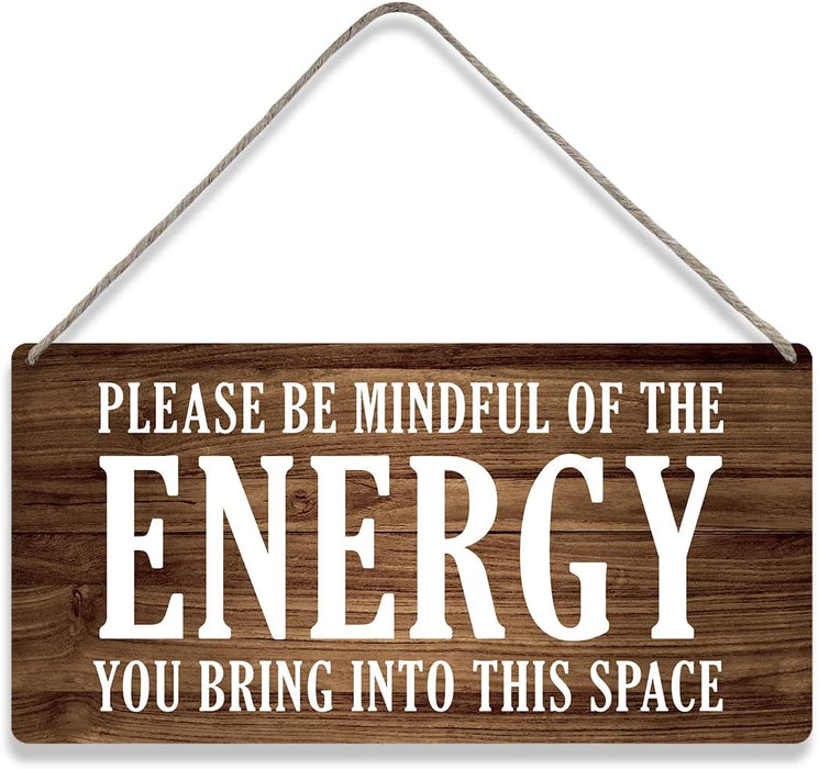 Country Style Wall Decor Be Mindful Quote Wooden Signs Rustic Hanging Wall Plaque Positive Energy Sign Home Decor Present