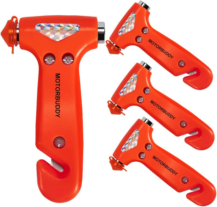 2-Pack Car Safety Hammer Seatbelt Cutter, Auto Emergency Escape Hammer with Window Glass Breaker and Seat Belt Cutter, Striking Red Escape Tool for Car Accidents