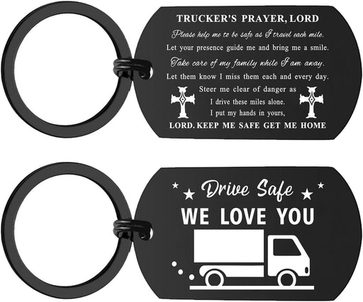 Truck Driver Gifts Trucker Keychain, Prayer Truck Driver Keychain for Husband Dad Birthday Christmas Fathers Day