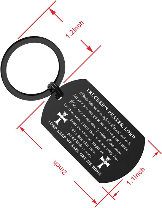 Truck Driver Gifts Trucker Keychain, Prayer Truck Driver Keychain for Husband Dad Birthday Christmas Fathers Day
