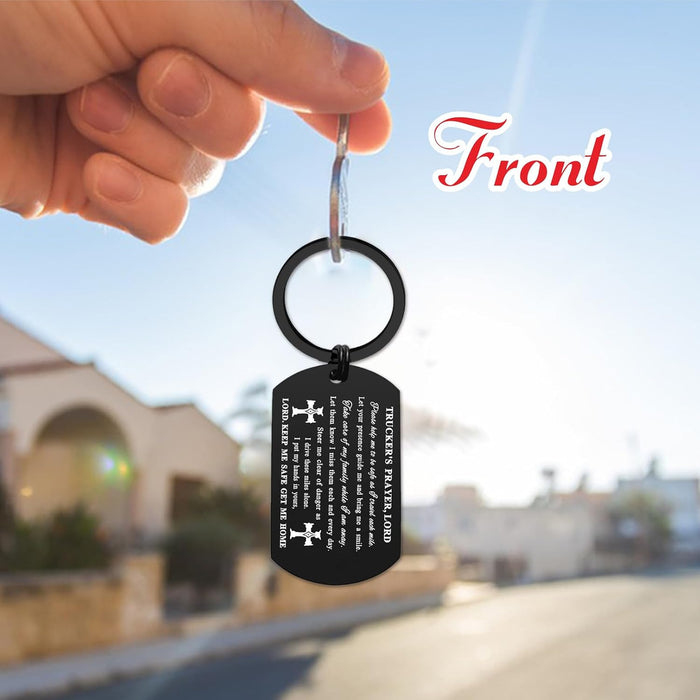 Truck Driver Gifts Trucker Keychain, Prayer Truck Driver Keychain for Husband Dad Birthday Christmas Fathers Day