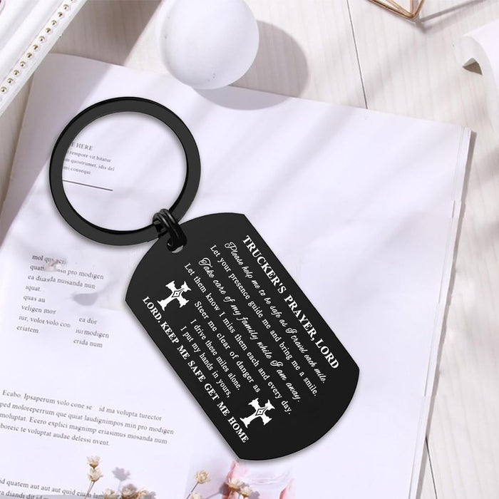 Truck Driver Gifts Trucker Keychain, Prayer Truck Driver Keychain for Husband Dad Birthday Christmas Fathers Day