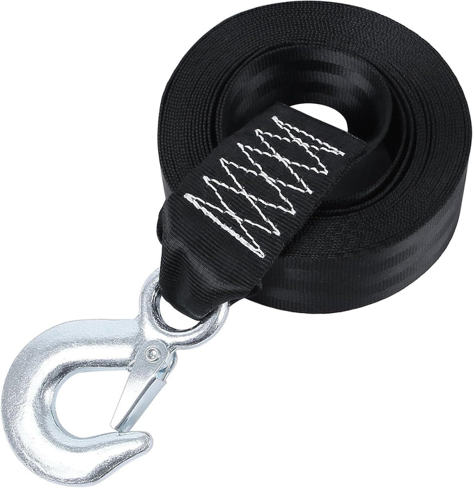 Recovery Tow Strap 2In X 20Ft Heavy Duty 20,000 Lbs Break Strength, Use for Emergency Towing Rope, Tree Saver, Winch Extension, Triple Reinforced Loops, Protective Sleeves,Car Accessories