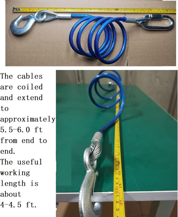 Trailer Safety Chains Cables 68 Inch for Towing Bar,12000 Lbs Loading One Pair(Two Pack)