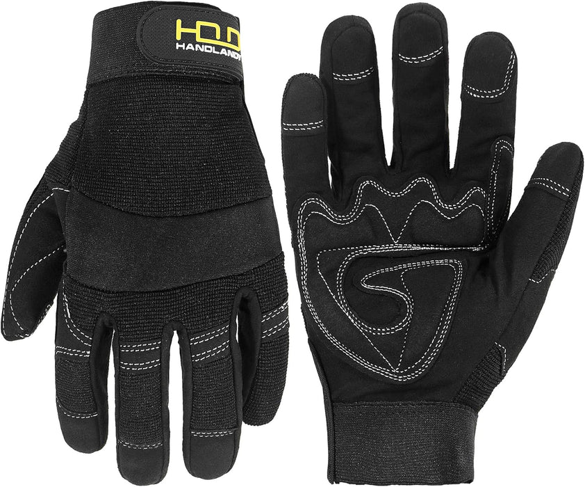 Work Gloves for Men & Women, Utility Mechanic Working Gloves Touch Screen, Flexible Yard Work Gloves