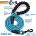 No Pull Dog Harness Adjustable Reflective Oxford Easy Control Medium Large Dog Harness with a Free Heavy Duty 5Ft Dog Leash (L (Neck: 18"-25.5", Chest: 24.5"-33"), Blue Harness+Leash)