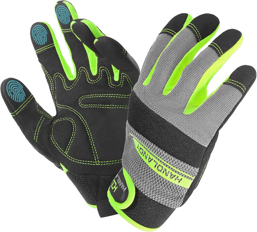 Work Gloves for Men & Women, Utility Mechanic Working Gloves Touch Screen, Flexible Yard Work Gloves