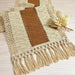 Boho Table Runner for Summer Home Decor with Tassels 72 Inches Long Farmhouse Rustic Table Runner Macrame Burlap Table Decoration for Living Room Bridal Shower(12X72 Inches)