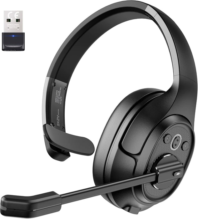 Noise Cancelling Trucker Bluetooth Headset with Microphone Wireless Ai-Powered ENC Headphones, 99Ft Long Range, 30H of Talk Time, All-Day Comfort on Ear Headsets Mute Button
