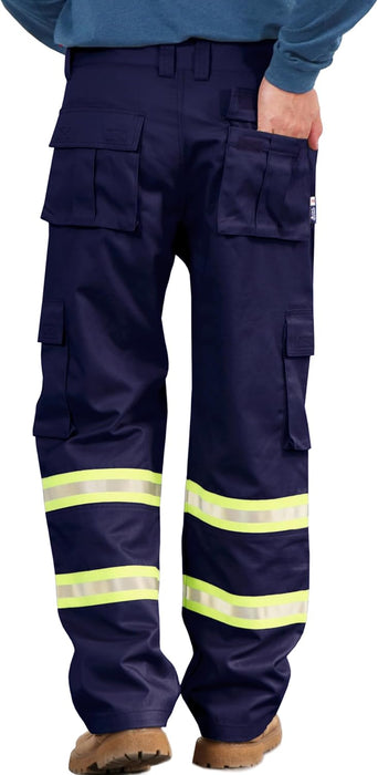 FR Pants High Visibility Cargo Pockets Flame Resistant Hi-Vis Workwear Water & Oil Repellent Finish