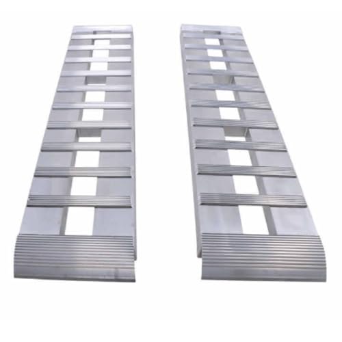 GEN-Y Hitch Heavy Duty Aluminum Loading Ramps - Set of 2, 6 Foot Long x 14 Inches Wide, 6000 lbs Capacity, Hybrid Hook and Plate Ends, Serrated Cross Rungs for Maximum Traction