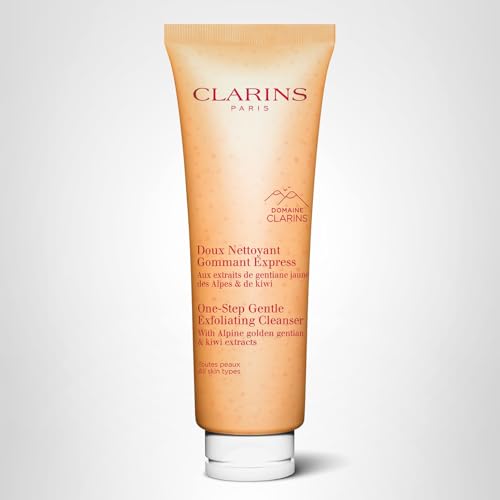 Clarins One-Step Gentle Exfoliating Cleanser | 3-In-1 Cleanser, Makeup Remover and Exfoliator | Boosts Radiance | Plant-Based Exfoliating Beads | All Skin Types | 4.3 Ounces - Durrett Recovery