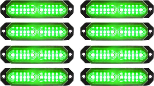 "Ultra Slim 12-LED Sync Feature Strobe Lights for Truck Car Vehicle - Emergency Beacon Hazard Warning Lights"