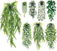 4Pcs Fake Plants Hanging Artificial Ivy Vine Faux Eucalyptus Hanging Plants, Boston Fern, String of Pearls for Living Room Bedroom Boho Wall Shelf Indoor Outdoor Decor