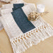 Boho Table Runner for Summer Home Decor with Tassels 72 Inches Long Farmhouse Rustic Table Runner Macrame Burlap Table Decoration for Living Room Bridal Shower(12X72 Inches)