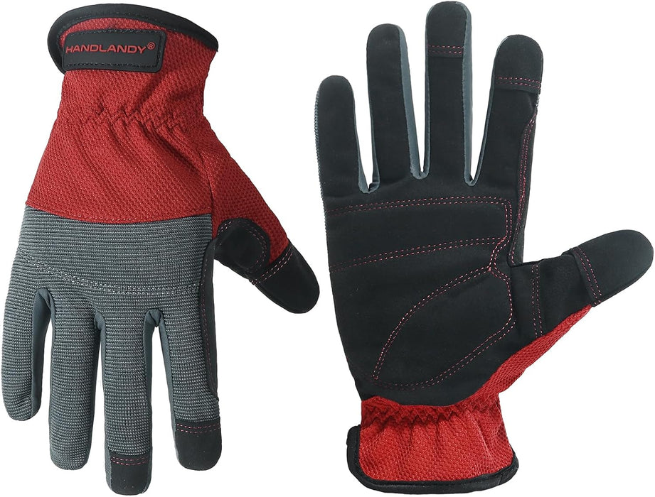 Work Gloves for Men & Women, Utility Mechanic Working Gloves Touch Screen, Flexible Yard Work Gloves