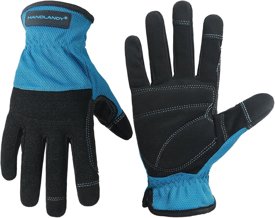 Work Gloves for Men & Women, Utility Mechanic Working Gloves Touch Screen, Flexible Yard Work Gloves