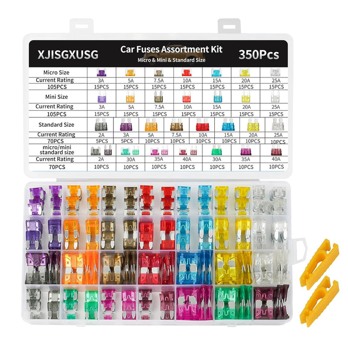100Pcs Mini Fuse Kit - Car Fuses Assortment Kit(3Amp 5A 7.5A 10A 15A 20A 25A 30A 35A 40A) for Car/Marine/Truck/Rv/Motorcycle Replacement - Automotive Mini Blade Fuses + Fuses Puller Tool