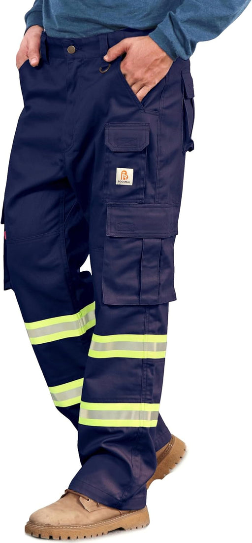 FR Pants High Visibility Cargo Pockets Flame Resistant Hi-Vis Workwear Water & Oil Repellent Finish