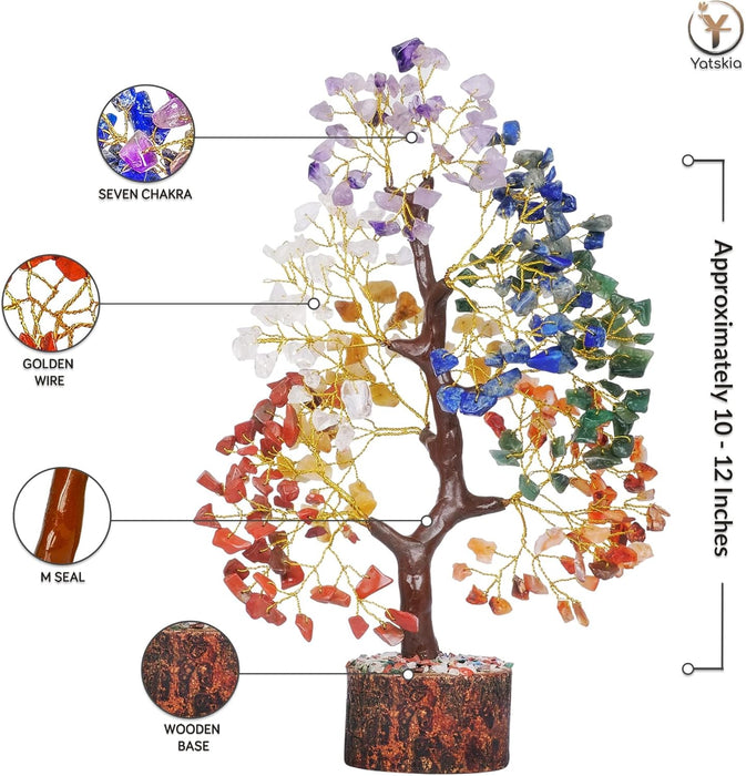 7 Chakra Tree of Life, Crystals and Healing Stones, Birthday Gifts for Women - Crystal Tree for Positive Energy, Home Office Decor, Spiritual Gifts for Women