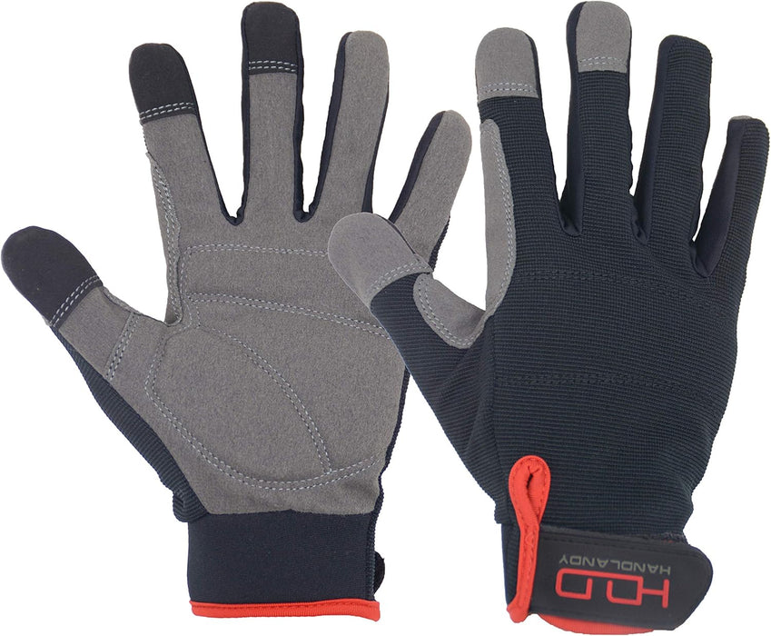 Work Gloves for Men & Women, Utility Mechanic Working Gloves Touch Screen, Flexible Yard Work Gloves