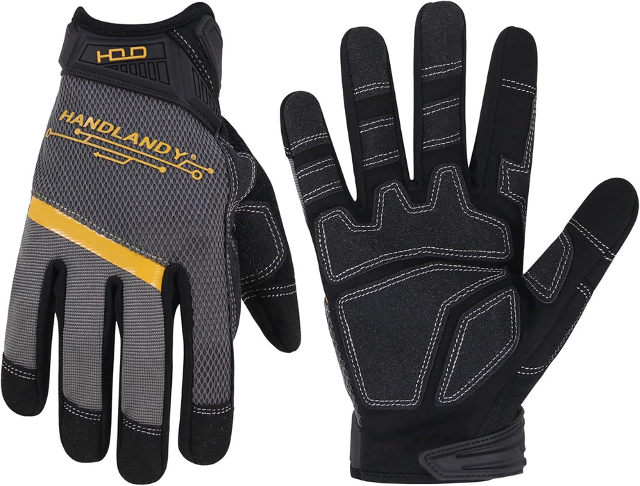 Work Gloves for Men & Women, Utility Mechanic Working Gloves Touch Screen, Flexible Yard Work Gloves