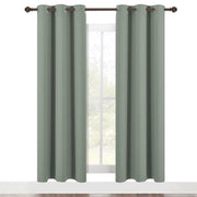 NICETOWN black blackout curtain panels in greyish green, noise reducing, thermal insulated room darkening drapes for windows or doors
