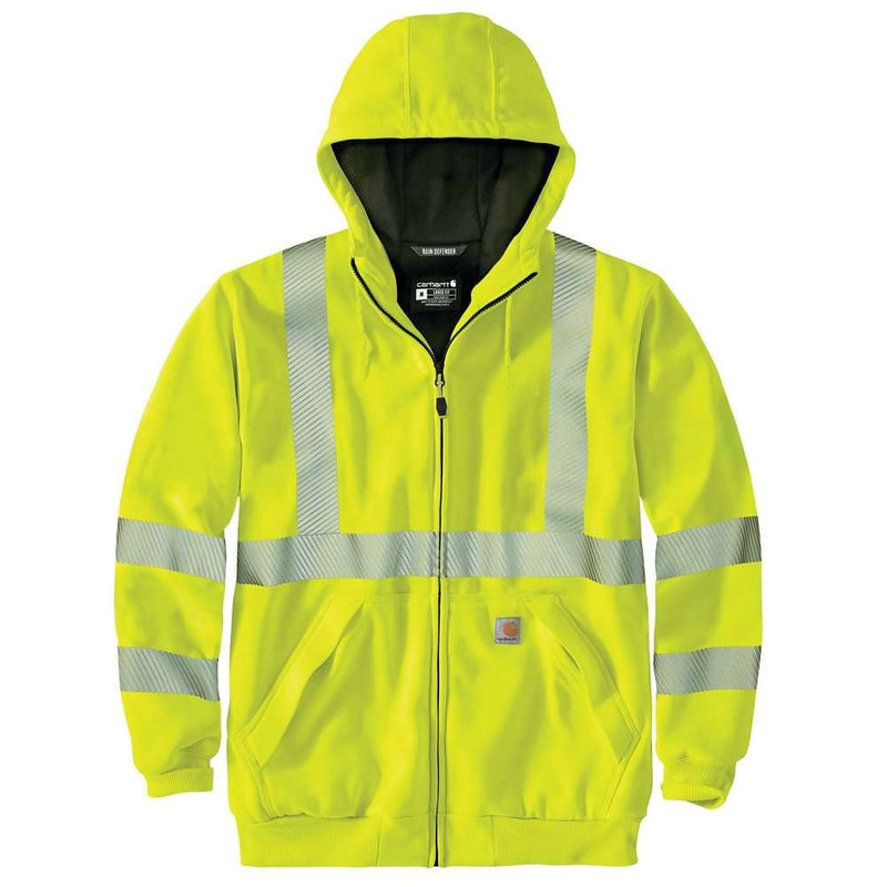 Carhartt High-Visibility Rain Defender® Loose Fit Midweight Thermal-Lined Full-Zip Class 3 Sweatshirt Brite Lime