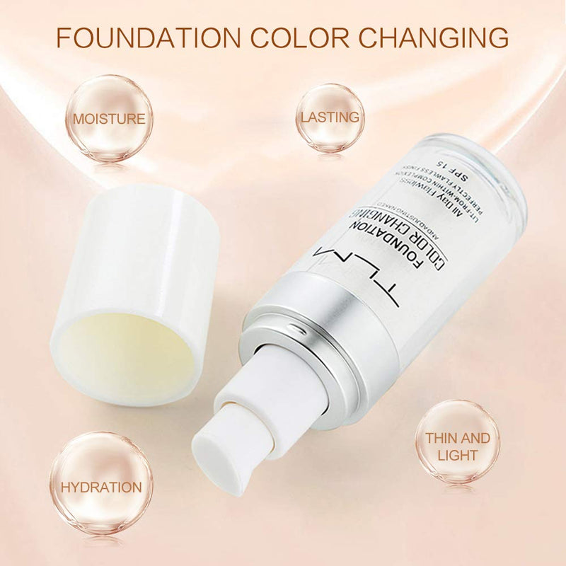 BestLand TLM Colour Changing Foundation with flawless coverage, lightweight formula, hydrating, long-lasting, and skin tone adapting.
