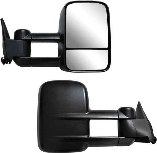 Pair Tow Mirrors Compatible with 1988-2000 Chevy GMC C/K 1500 2500 3500 Suburban Yukon Manual Telescoping Side View Mirror Set