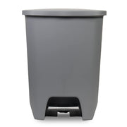 Grey Glad kitchen trash can with foot pedal, lid, odor protection, 20-gallon capacity, and garbage bag rings.
