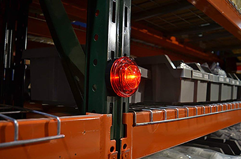 StonePoint LED Lighting emergency LED road flare kit with three magnetic roadside beacons, red flashing and steady lights, in storage bag.