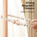 Magnetic Curtain Tiebacks, Curtain Tie Backs for Curtains 2 Pack, Wood Bead Curtain Tiebacks, Curtain Holders for Boho Bedroom Decor, Baby Nursery Decor, Farmhouse Decor