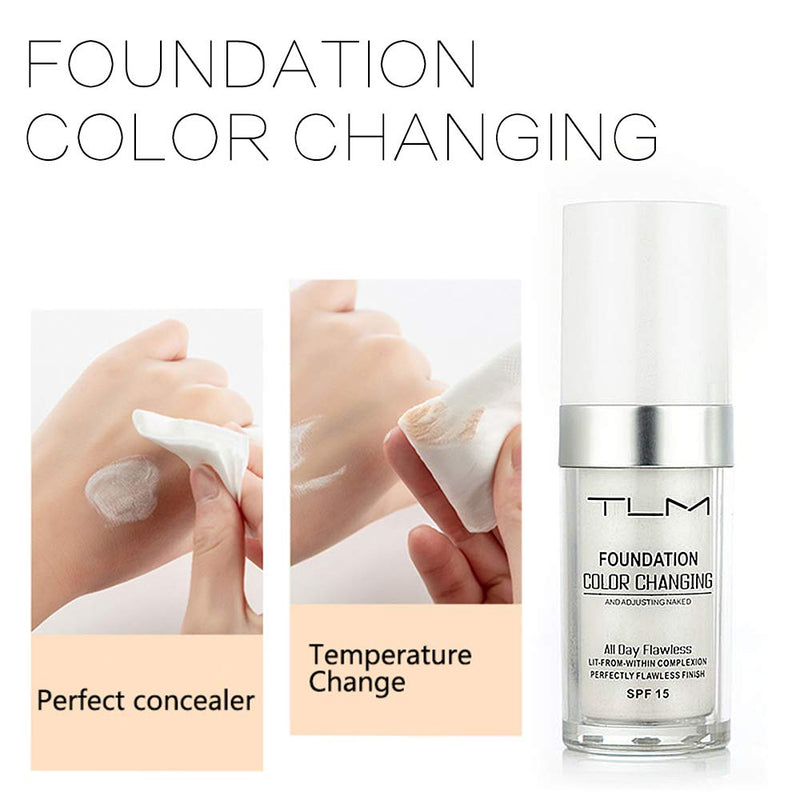 BestLand TLM Colour Changing Foundation with lightweight, hydrating formula, blending seamlessly to hide wrinkles and enhance skin tone.