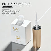 GAOY white swirl gel nail polish art liner with thin brush, 12ml, for DIY French manicure and detailed nail designs at home