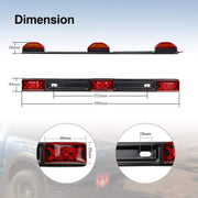 Partsam 12V LED truck trailer light kit with waterproof red stop, turn, brake lights, side marker lamps, and stainless steel ID light bar.