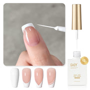 GAOY white swirl gel nail polish art liner with thin brush, 12ml UV cure for DIY French manicure at home