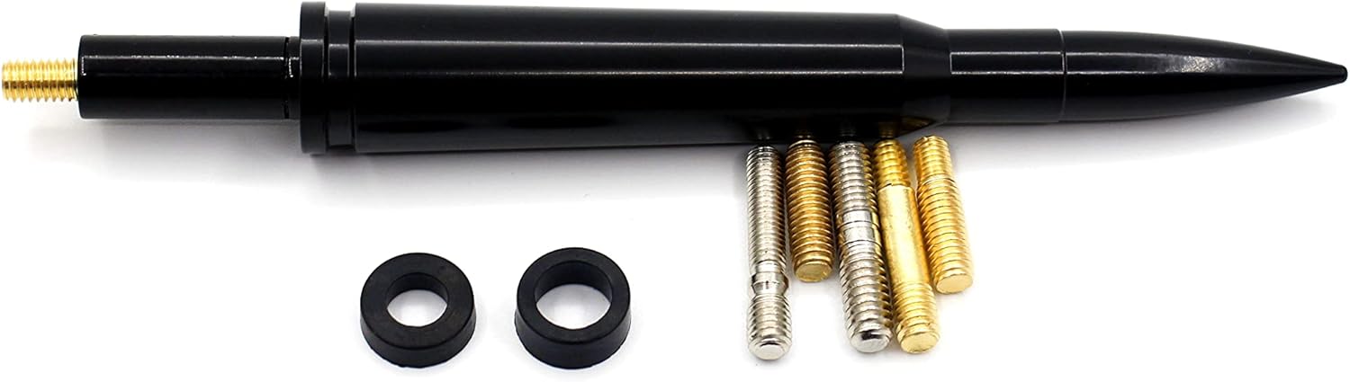 5.5 Inch 50 Cal Bullet Car Truck Antenna Mast Vehicle Short Radio Antenna Replacement for Ford F Series Super Duty Ranger Explorer Dodge RAM 1500 2500 3500 Classic Pickup Trucks