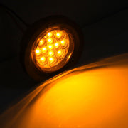 Partswcgg 2.5-inch round LED marker lights with 13 LEDs, amber and red reflectors, waterproof truck clearance lights with grommets