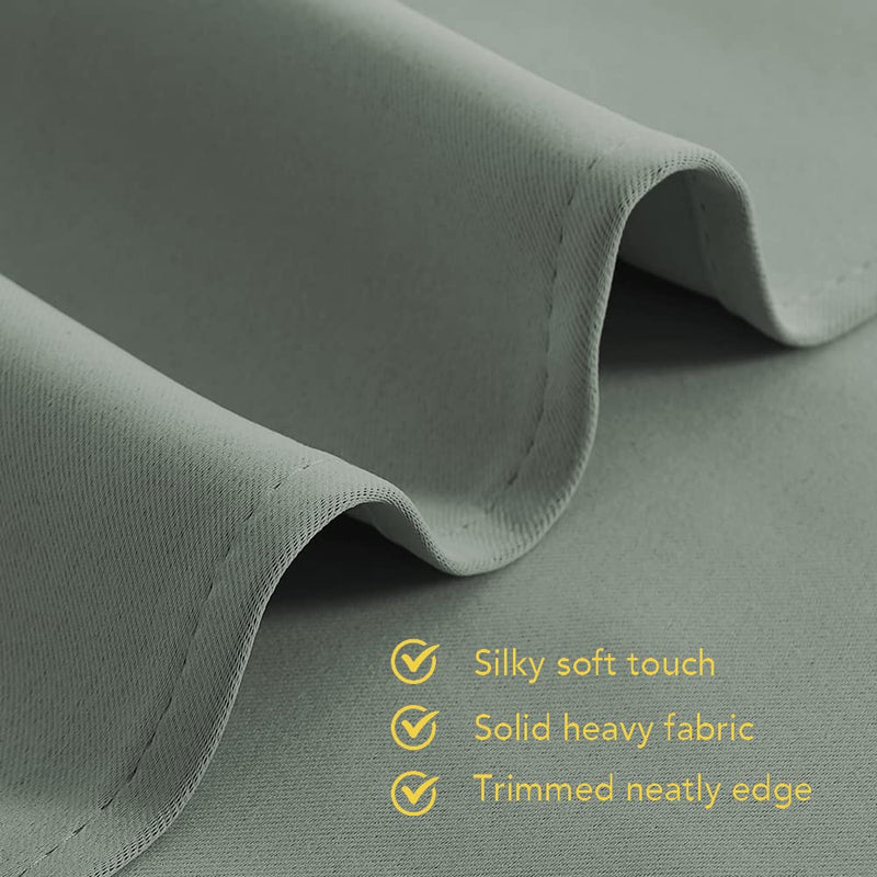 NICETOWN black blackout curtains in greyish green, thermal insulated room darkening drape panels for windows or doors.