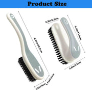 Gray soft bristle scrub cleaning brushes for stain removal, fabric cleaning, laundry, and household use, shown in a 2-pack.