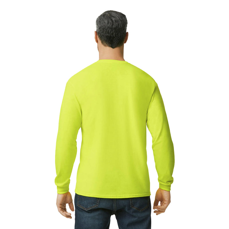 Gildan Unisex Adult Heavy Cotton Long Sleeve T-Shirt, Style G5400, 2-Pack, Safety Green, Medium US