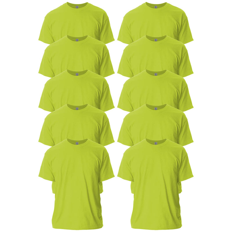 Gildan Adult Ultra Cotton T-Shirt, Style G2000, Multipack, Safety Green (10-Pack), X-Large
