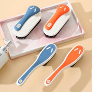 Gray soft bristle cleaning brushes, ideal for fabric, carpet, clothes, bathroom, and sneakers, in a 2-pack by Ganganmax