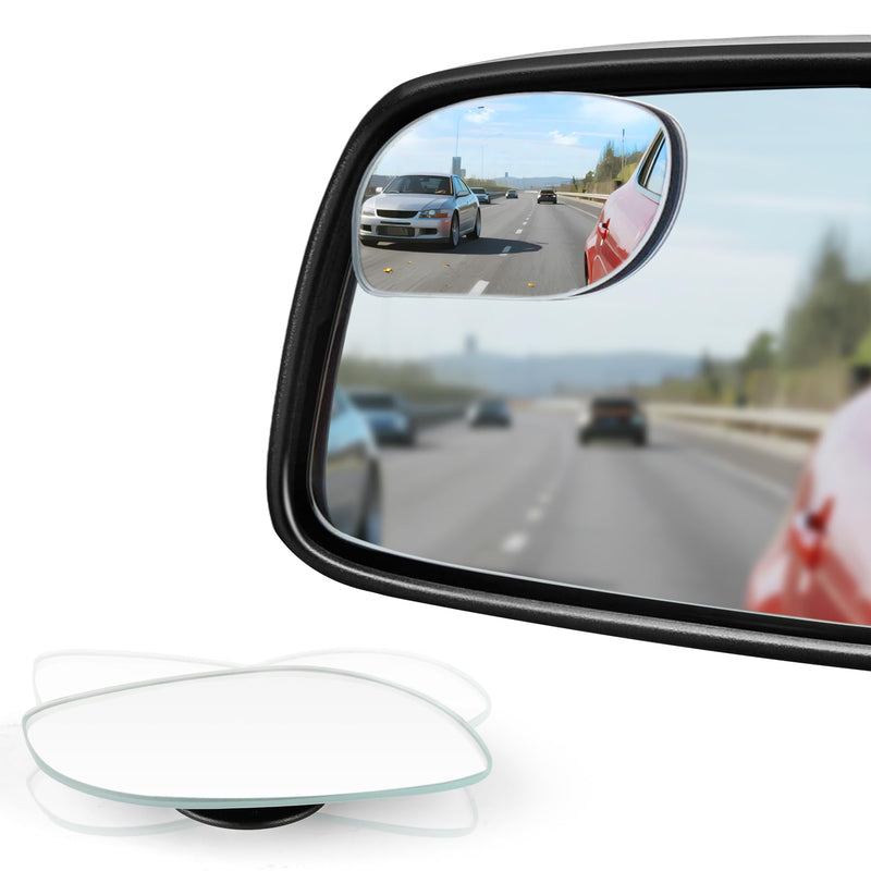 LivTee Blind Spot Mirrors, HD Glass Frameless Convex Rear View Mirrors, Wide Angle Adjustable Stick for Side Mirror, Automotive Exterior Accessories for Car, SUV & Trucks, Pack of 2 - Durrett Recovery