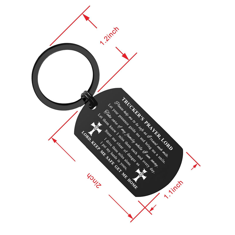 ENGZHI Truck Driver Gifts Trucker Christmas Keychain, Prayer Truck Driver Keychain for Husband Dad Birthday Fathers Day