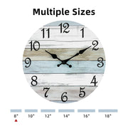CHYLIN Wall Clock, Silent Non Ticking Battery Operated, Rustic Coastal Country Clock Decorative for Bathroom Kitchen Bedroom 8 - Durrett Recovery