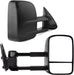 Towing Mirrors Compatible with 2014-2018 Chevy Silverado GMC Sierra 1500, 2015-2018 Silverado Sierra 2500 HD 3500 HD, Power Control Heated Manually Folding Telescoping Side Mirror Black