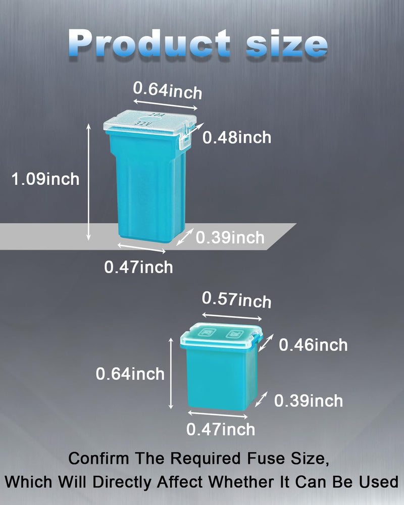 Riseuvo 40 Pcs Car Cartridge Fuses - Automotive Jcase Fuses Assortment Kit Low Profile and Tall/Standard Box Shaped Fuses 20A 30A 40A 50A 60A for RV, SUV, Cars, Boats